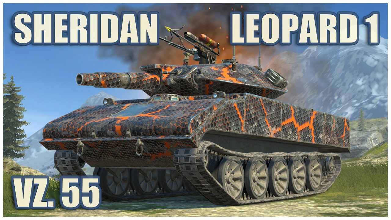 Sheridan, Leopard 1 & Vz. 55 • WoT Blitz Gameplay