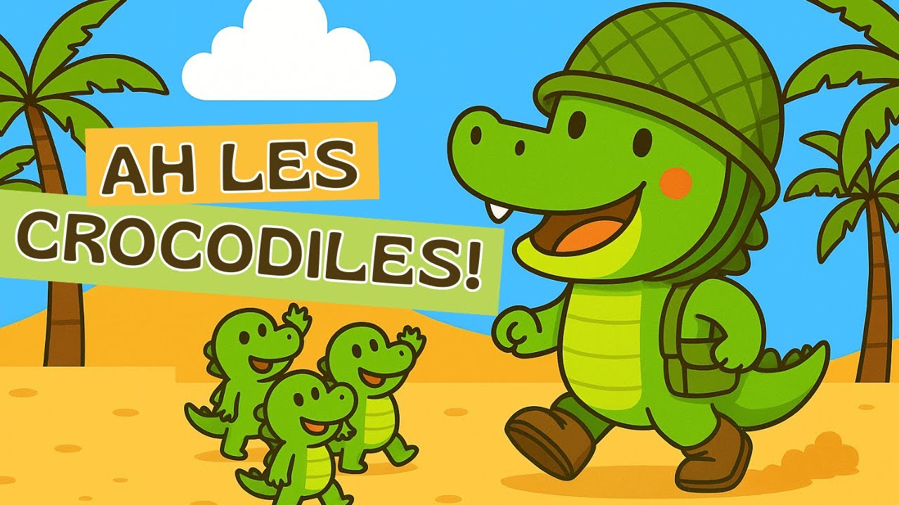 Ah les Crocodiles 🐊 – Comptine française pour bébé et enfant avec paroles| Petits Bidoum