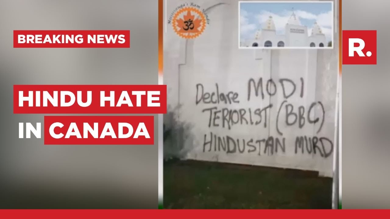 Hindu Temple Vandalised Again In Canada; Anti-India Graffiti On The Walls