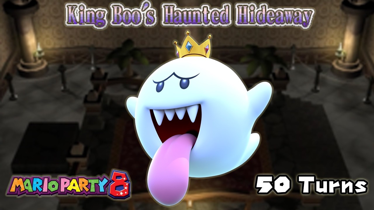 Mario Party 8 - King Boo's Haunted Hideaway Gameplay - 50 Turns -  Toad, Luigi, Wario, Waluigi
