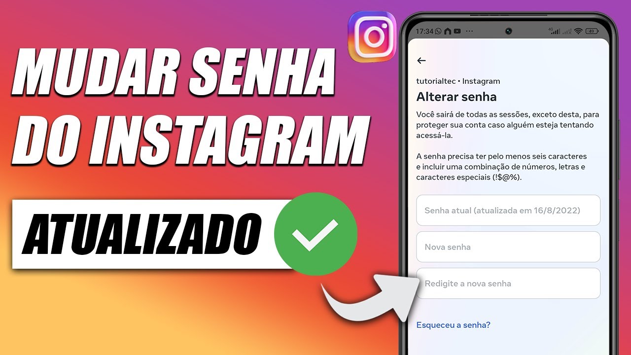 COMO MUDAR SENHA DO INSTAGRAM