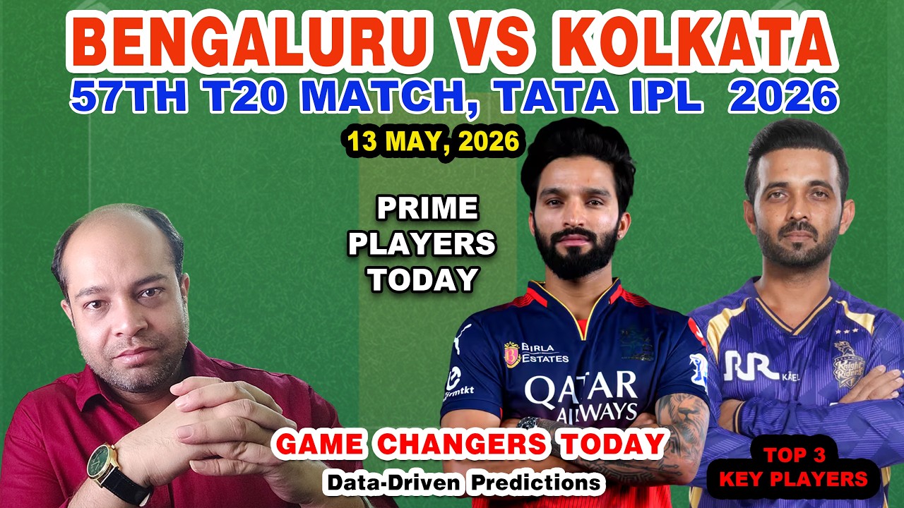 RCB vs KKR Today Match Analysis🔥RCB vs KKR Dream11 Prediction | Toss+Top C/VC Picks+Dark Horse Picks