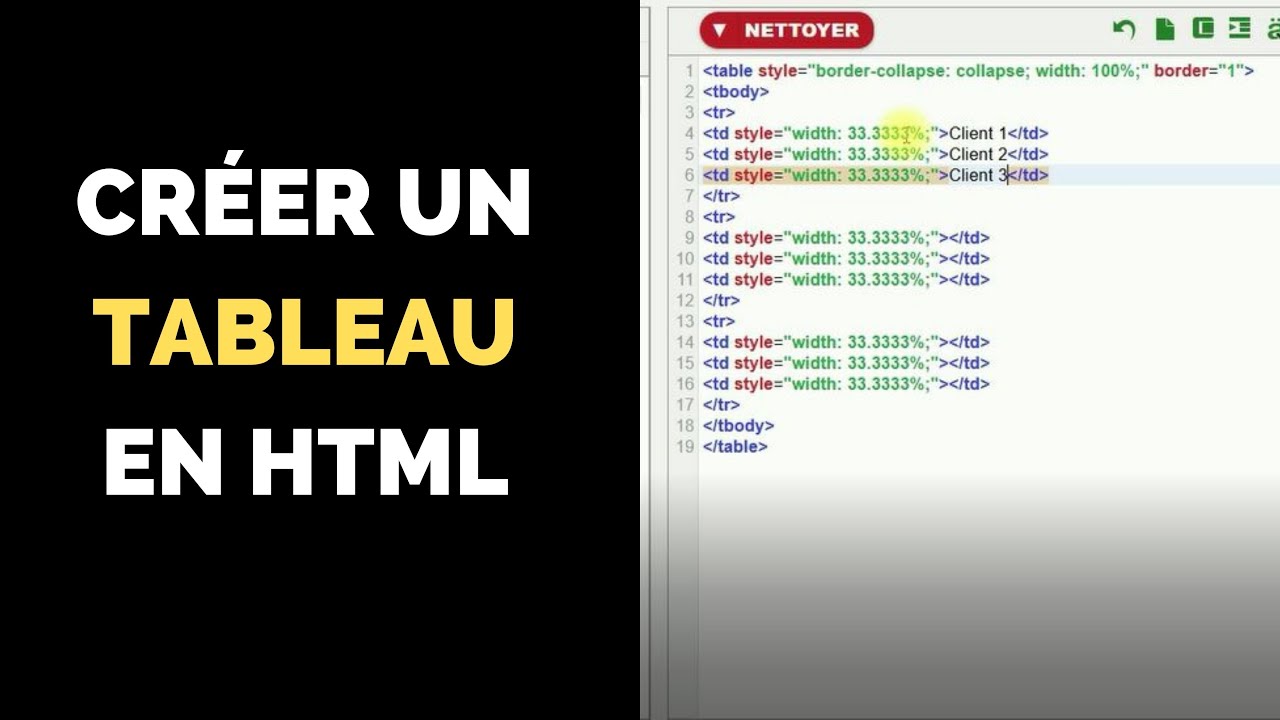 Comment Créer un Tableau HTML ?