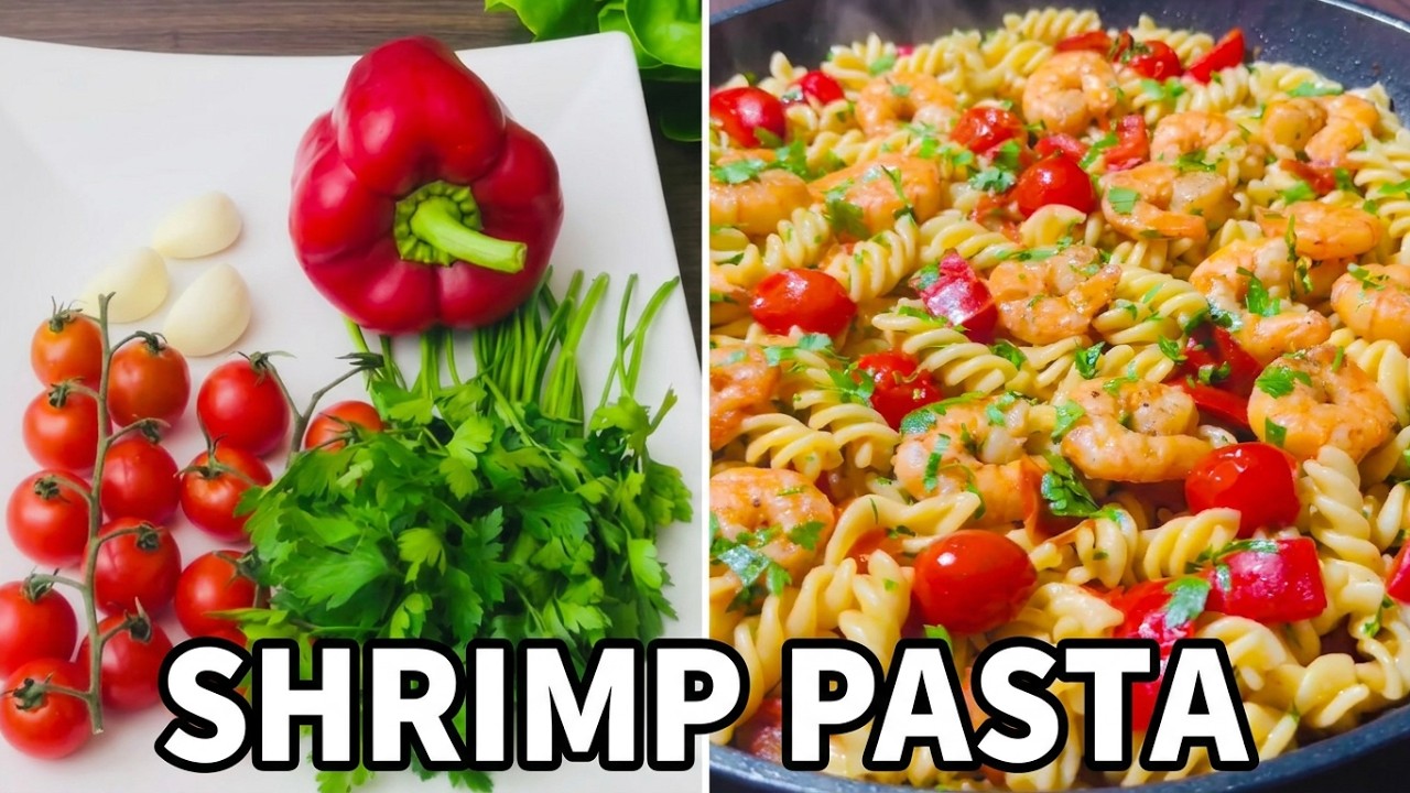 A perfect dinner of pasta with shrimp | Ein perfektes Abendessen! Pasta mit Garnelen