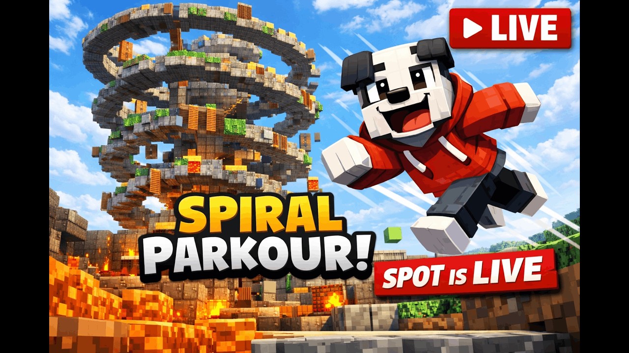 Minecraft Spiral Parkour LIVE 🔥 Can I Complete the Hardest Tower? | Spot is Live