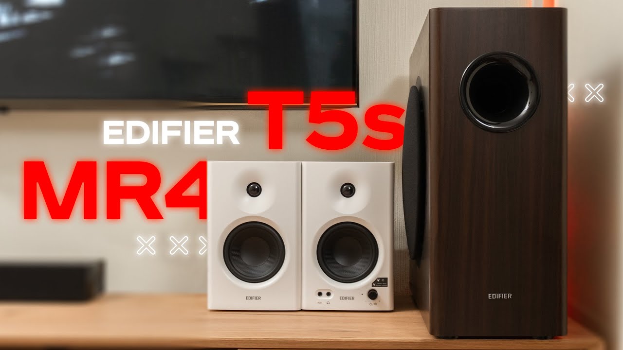 Идеальный Комплект 🔥 Студийные Динамики EDIFIER MR4  + Сабвуфер Edifier T5s активный 70 Вт