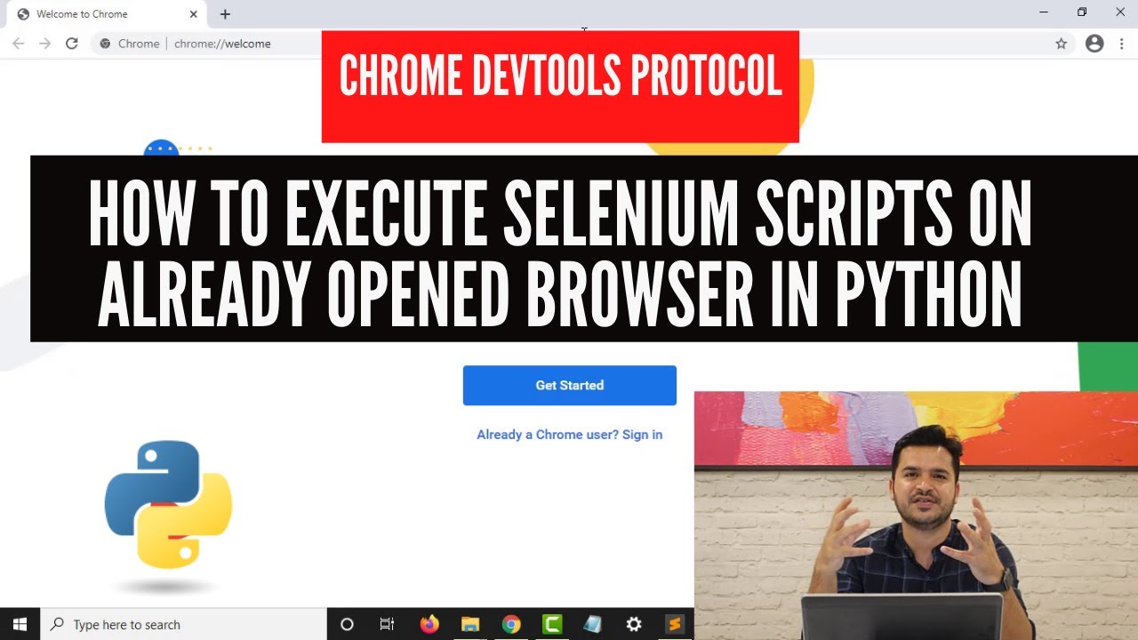 Выполнение скриптов Selenium в уже открытом браузере с помощью Python