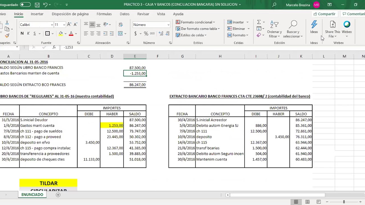 PRACTICO 3   CONCILIACIÓN BANCARIA