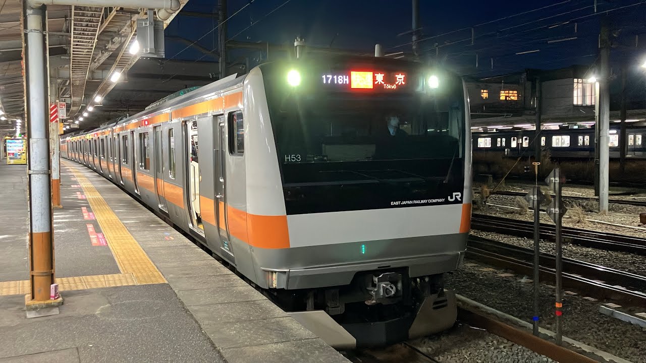 JR東日本E233系0番台H53編成　快速東京行きが拝島駅を発車