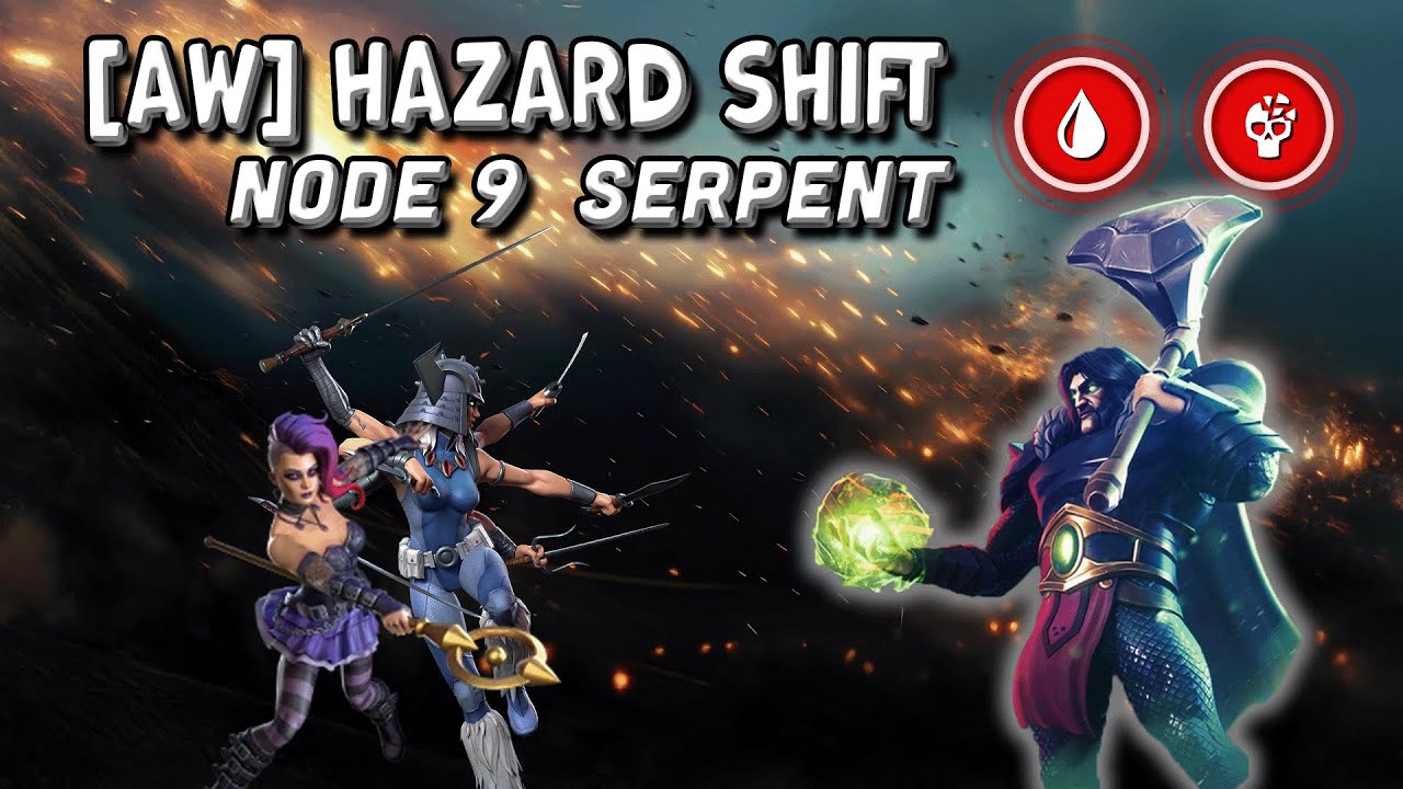 Mcoc Alliance War Node 9 Hazard Shift The Serpent vs Spiral, Nico Minoru - Power Efficiency (Tile 9)