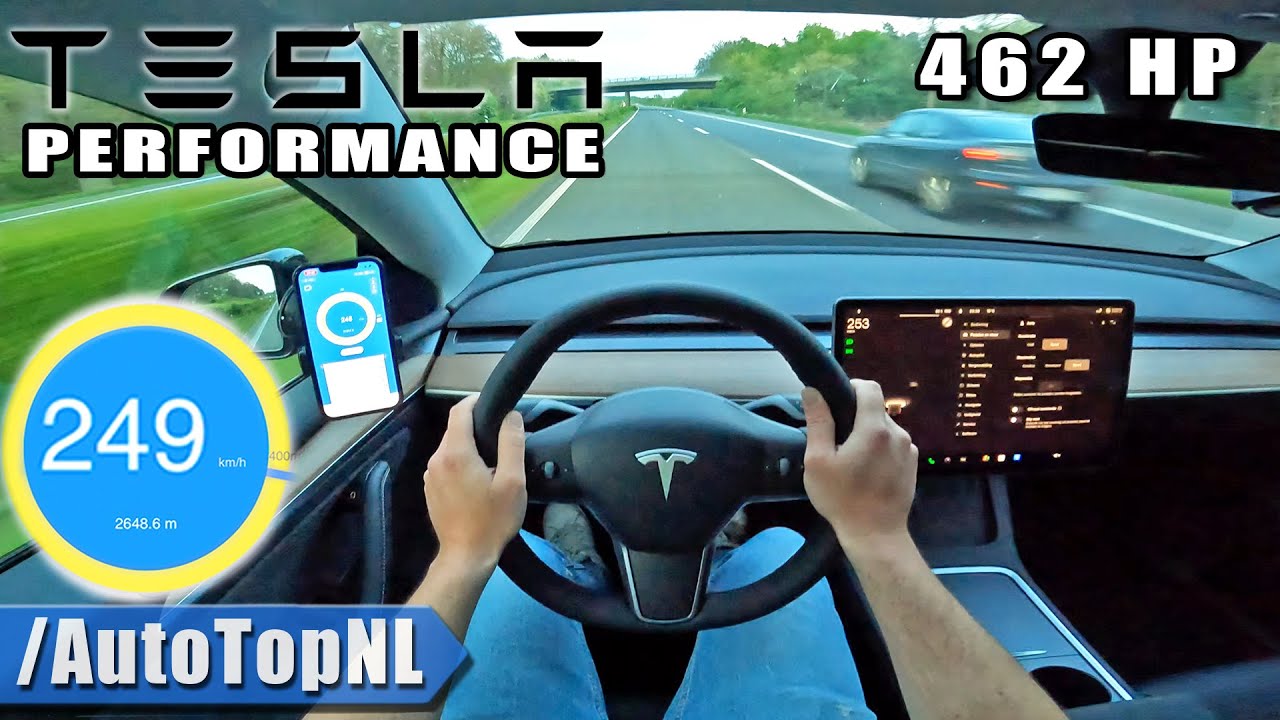 TESLA MODEL Y PERFORMANCE | 0-100 1/4 MILE 100-200 0-250 on AUTOBAHN by AutoTopNL