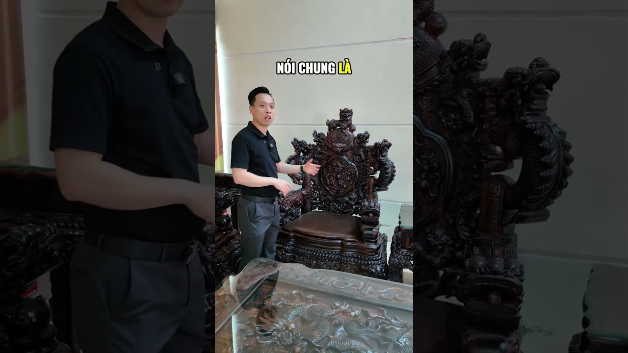 Siêu phẩm rồng đỉnh vách đặc nguyên tấm gỗ mun hoa lào #thegioidogovip