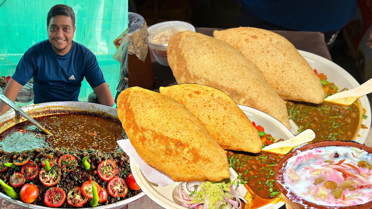 Faridabad मैं आया धाँसू combo Offer chole bhature with Lassi kheer । Faridabad street food India