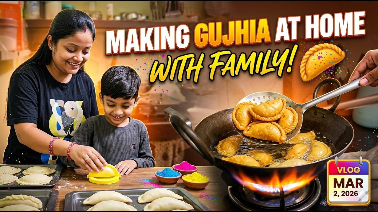 Homemade Gujiya Recipe with Family 🥟❤️ | Festive Special Vlog ✨