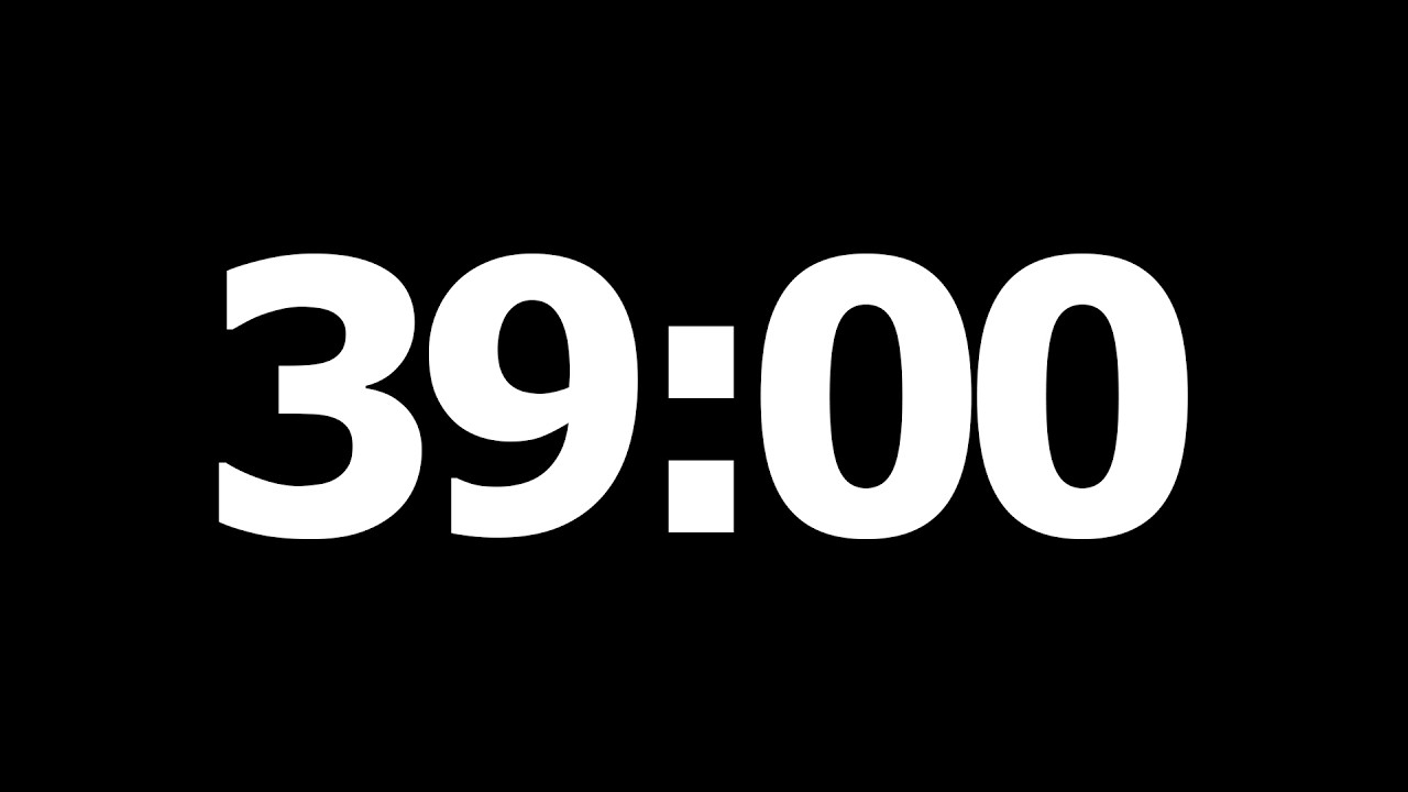 39 Minute Countdown Timer | Study | Focus | No Music