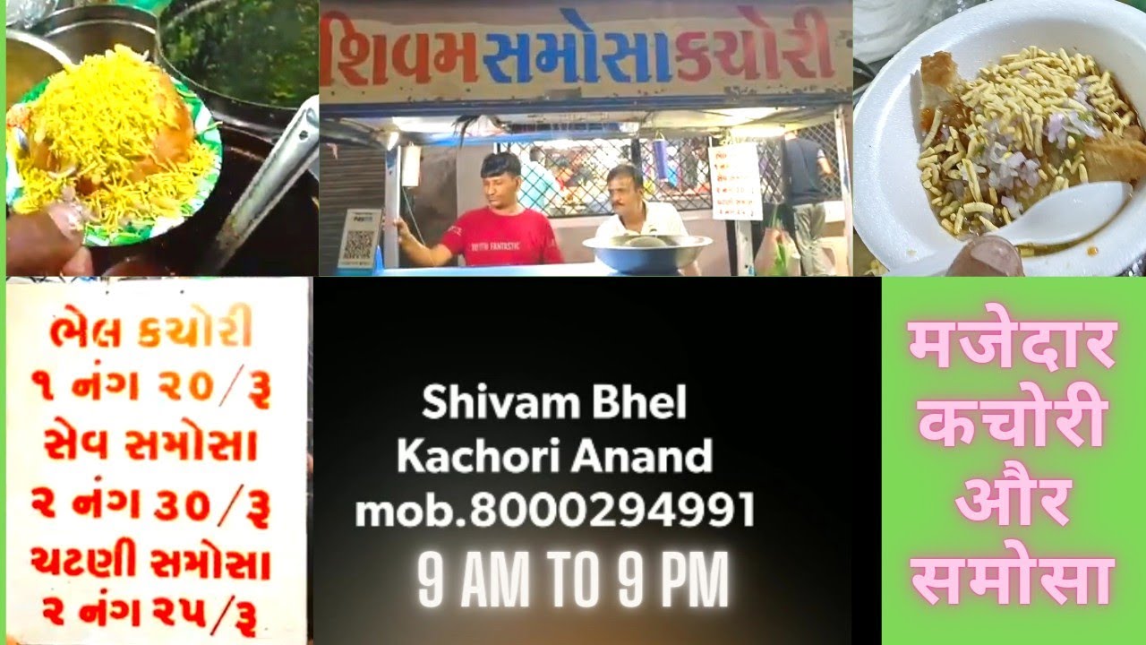 1996 થી સ્વાદિષ્ટ ભેલ કચોરી  સમોસા |ગામડી વડ આણંદ| Anand |  Tasty|Samosa Kachori|Street Food Vlogs