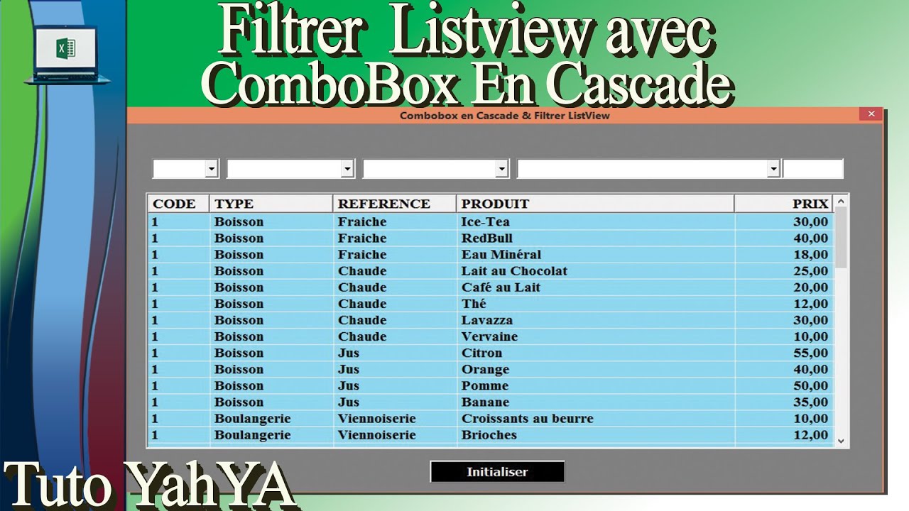 FILTRER LISTVIEW AVEC COMBOBOX EN CASCADE | USERFORM EXCEL VBA