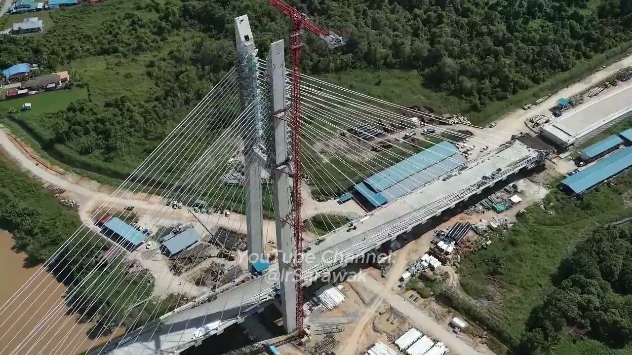 Malaysia's tallest and second-longest span cable-stayed bridge- Batang Lupar Bridge No.2 in Progress