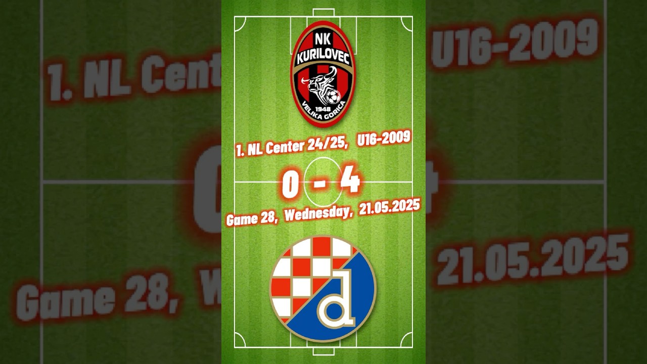 28. 2009 U16 Kurilovec 0-4 Dinamo, Goals, 1NL Center 24-25, 21.05.2025 #croatiafootball