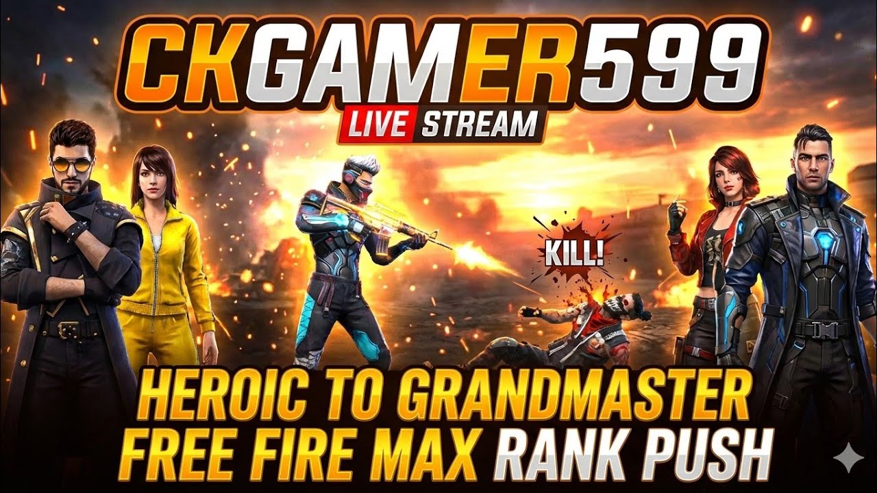🔥 Only Kills! Free Fire Max Live Rank Push | Pehli Live Stream | Join Now - CKgamer599