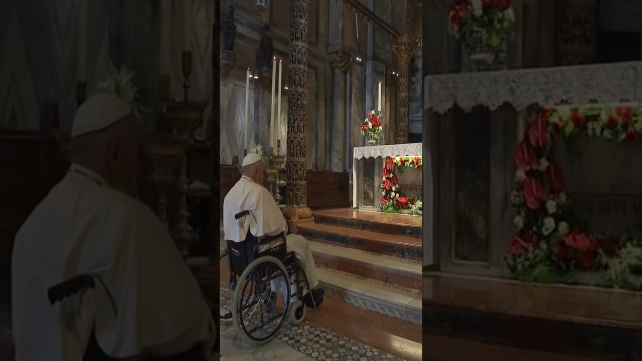 Pope Francis venerates the relics of St. Mark the Evangelist in Venice