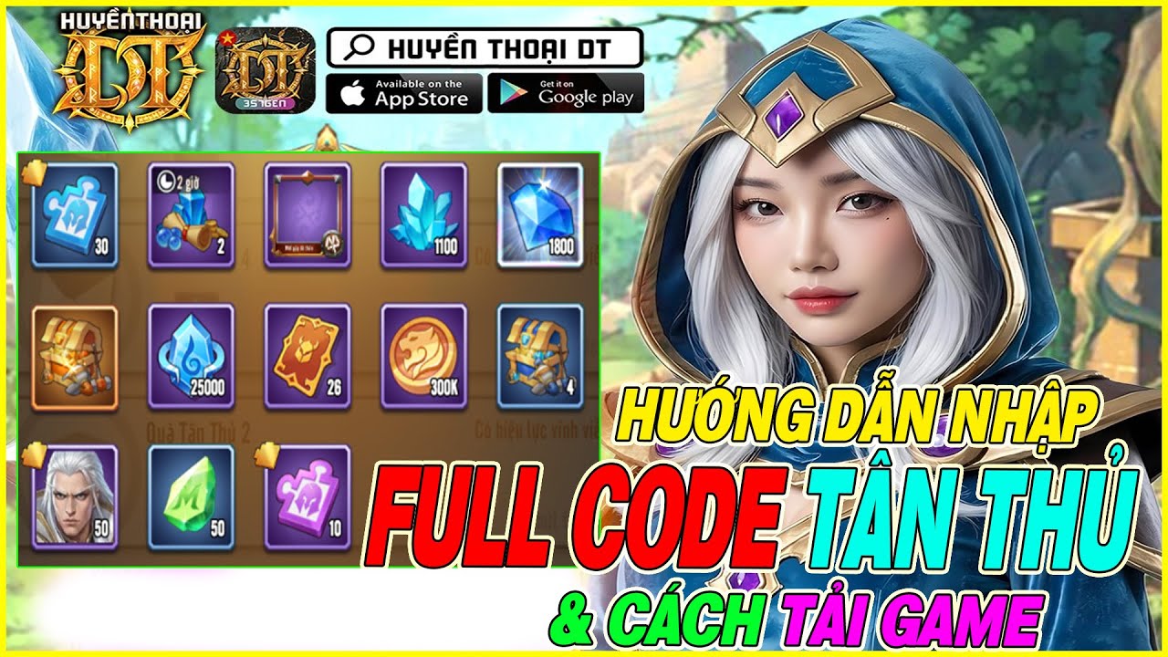 hướng dẫn nhập full code Huyền Thoại DT & cách tải game