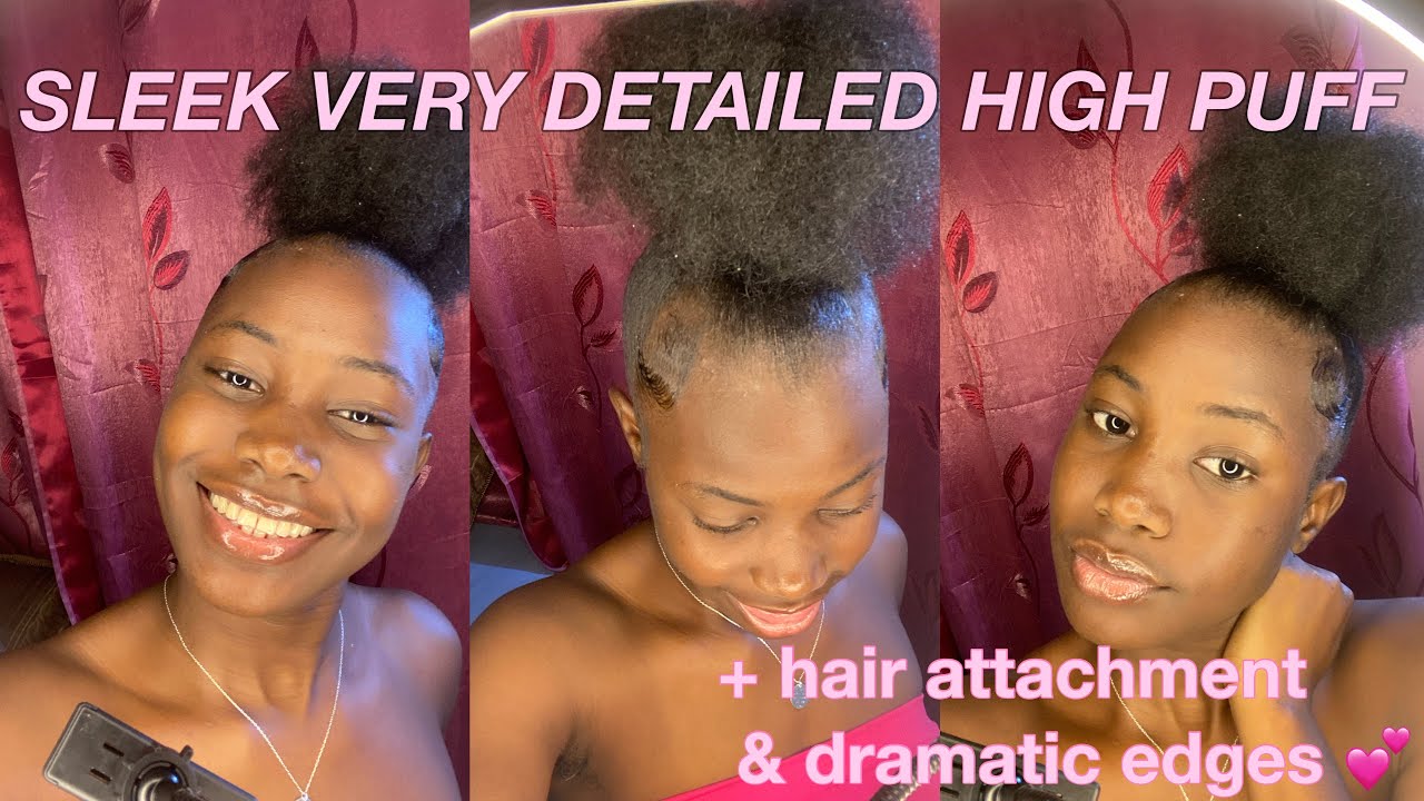 HIGH PUFF ON NATURAL 4C HAIR / Hair Extensions | Aquena💕
