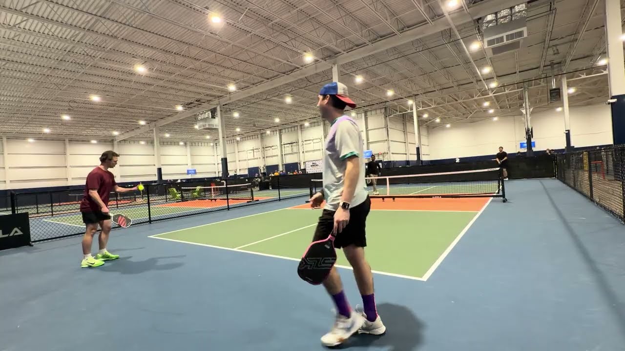 Competitive 4.5 Pickleball Game. Strong Dinks, Drives, Counters and Drops. Dan/Sven vs Sam/Ian 2