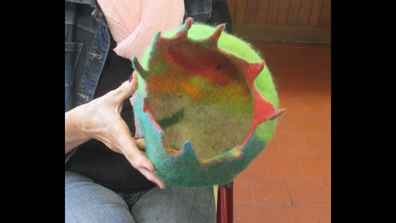 Pot en laine feutrée au savon