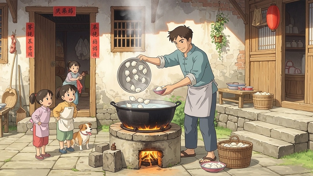 Ghibli‑Inspired Chinese New Year🧧🧨 in a Rural Village | Cozy Family ASMR