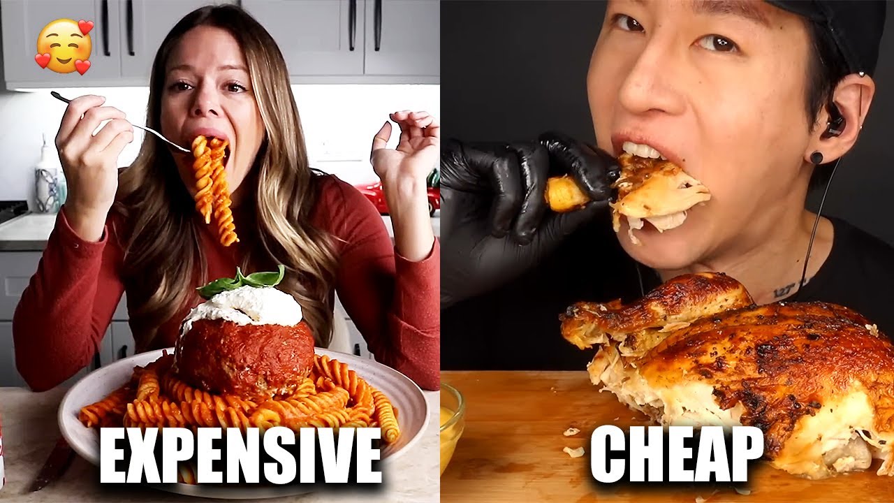 mukbang CHEAP VS EXPENSIVE meals 😳