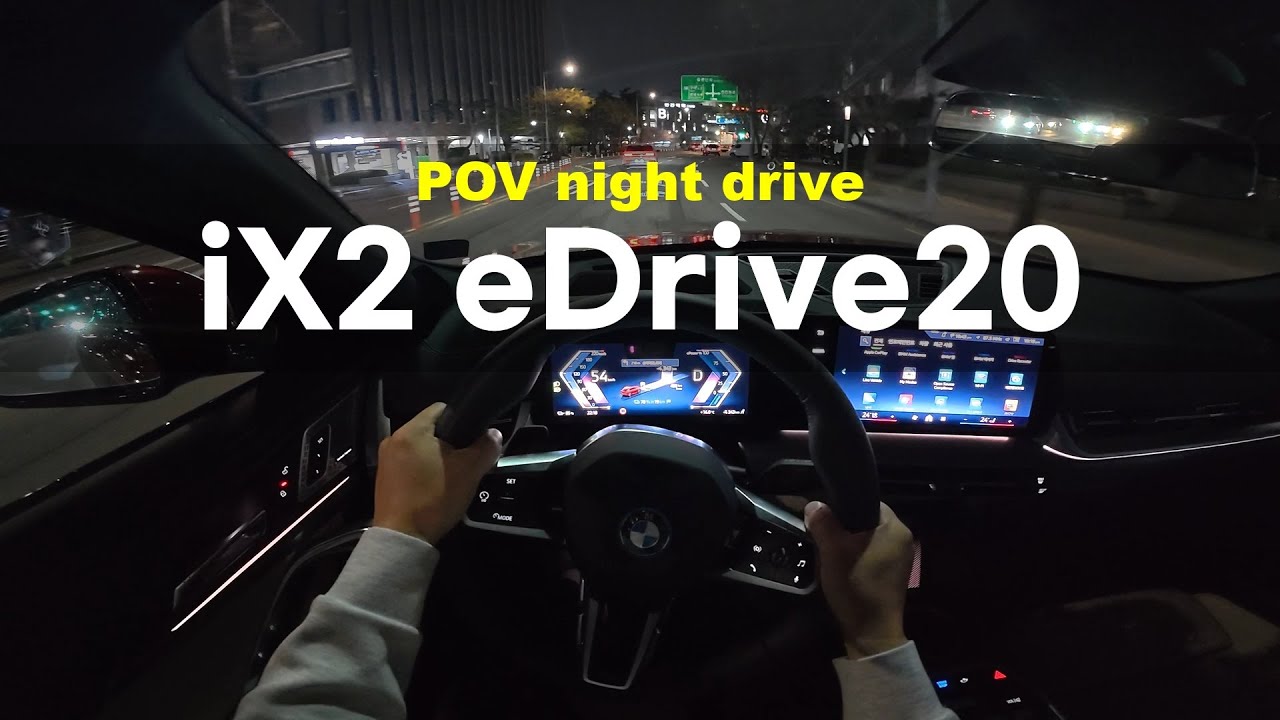 2025 BMW iX2 eDrive20 POV night drive
