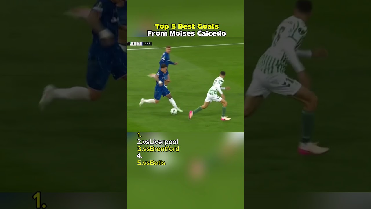 Top 5 Best Goal From Moises Caicedo  #football #footballgoalstop10  #goals#moisescaicedo