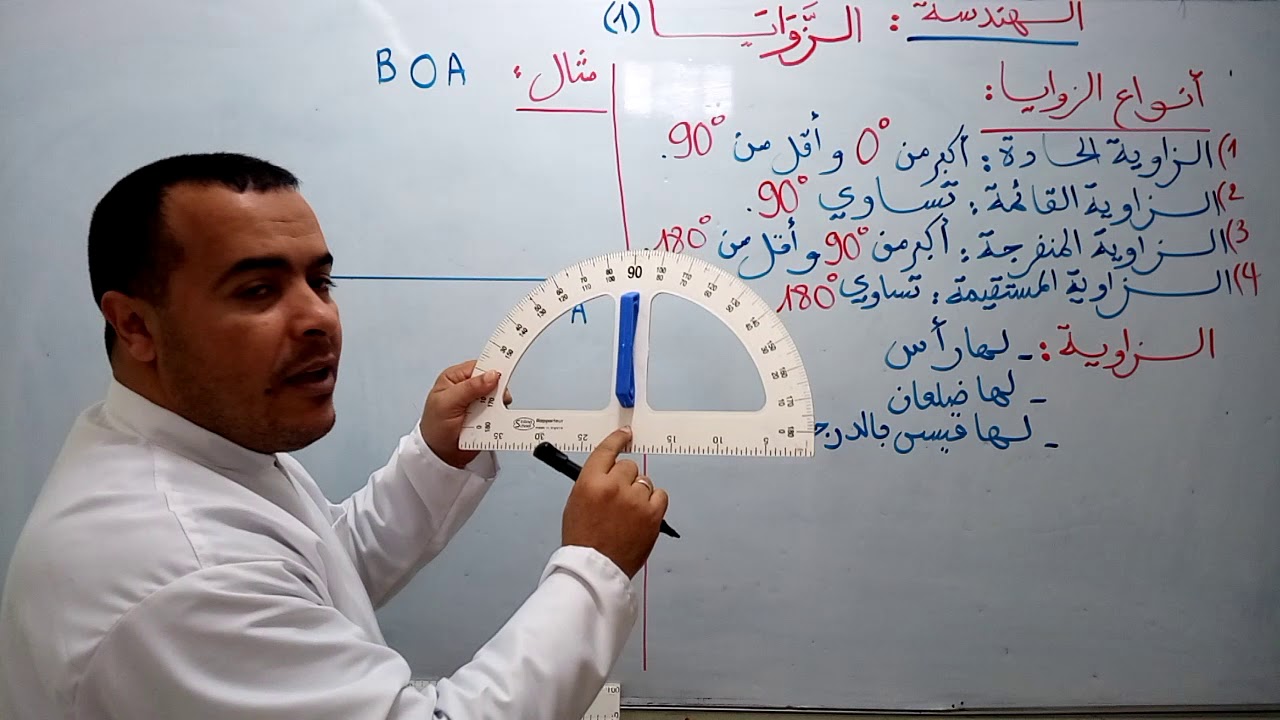 دروس الهندسة (الزوايا-1-)-اولى متوسط