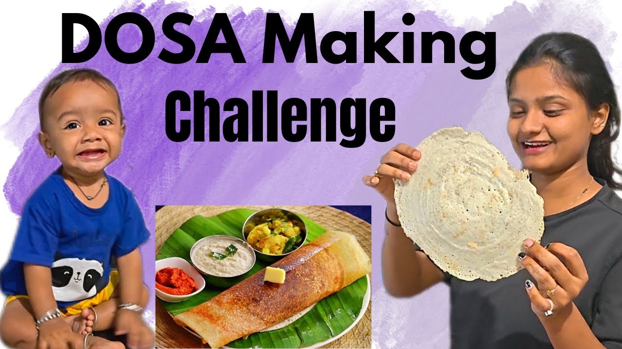 Husband vs Wife Dosa Making Challenge 😂 | Baby Agastya Reacts 👶❤️