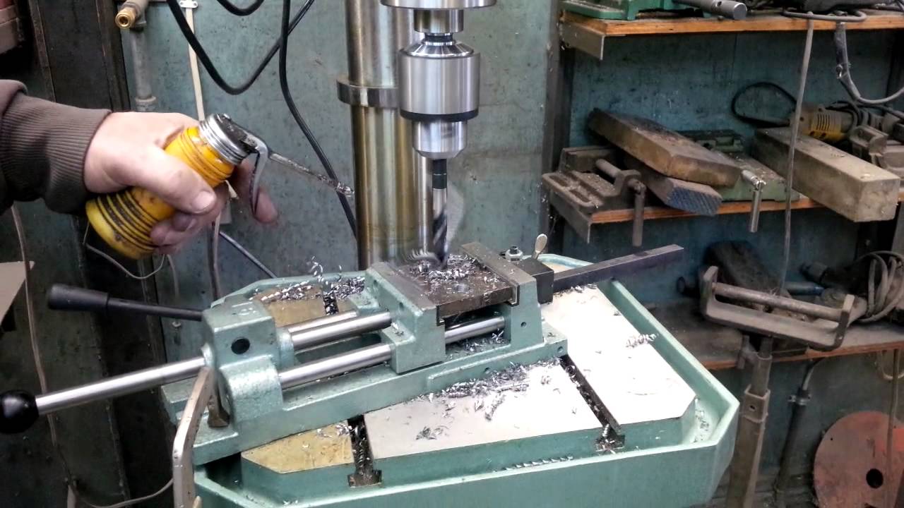Ellis Digital Drill Press: Drilling a 5/8 in. Hole in Steel