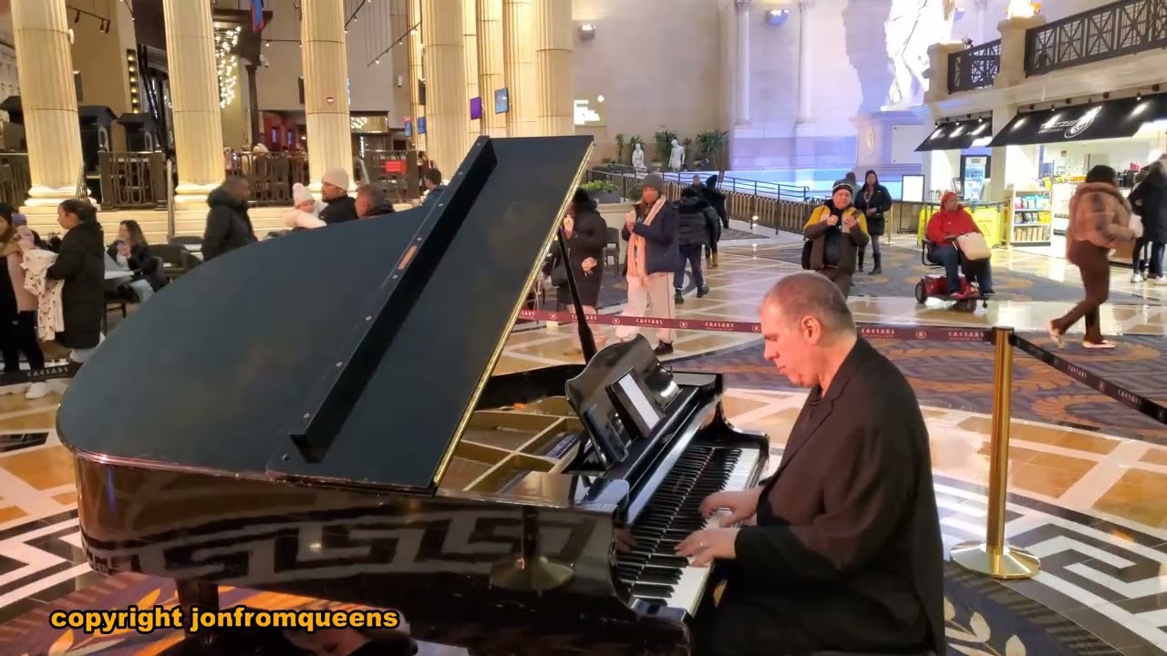 Pianist serenades guests at Caesars Palace in Atlantic City (Feb 2026)