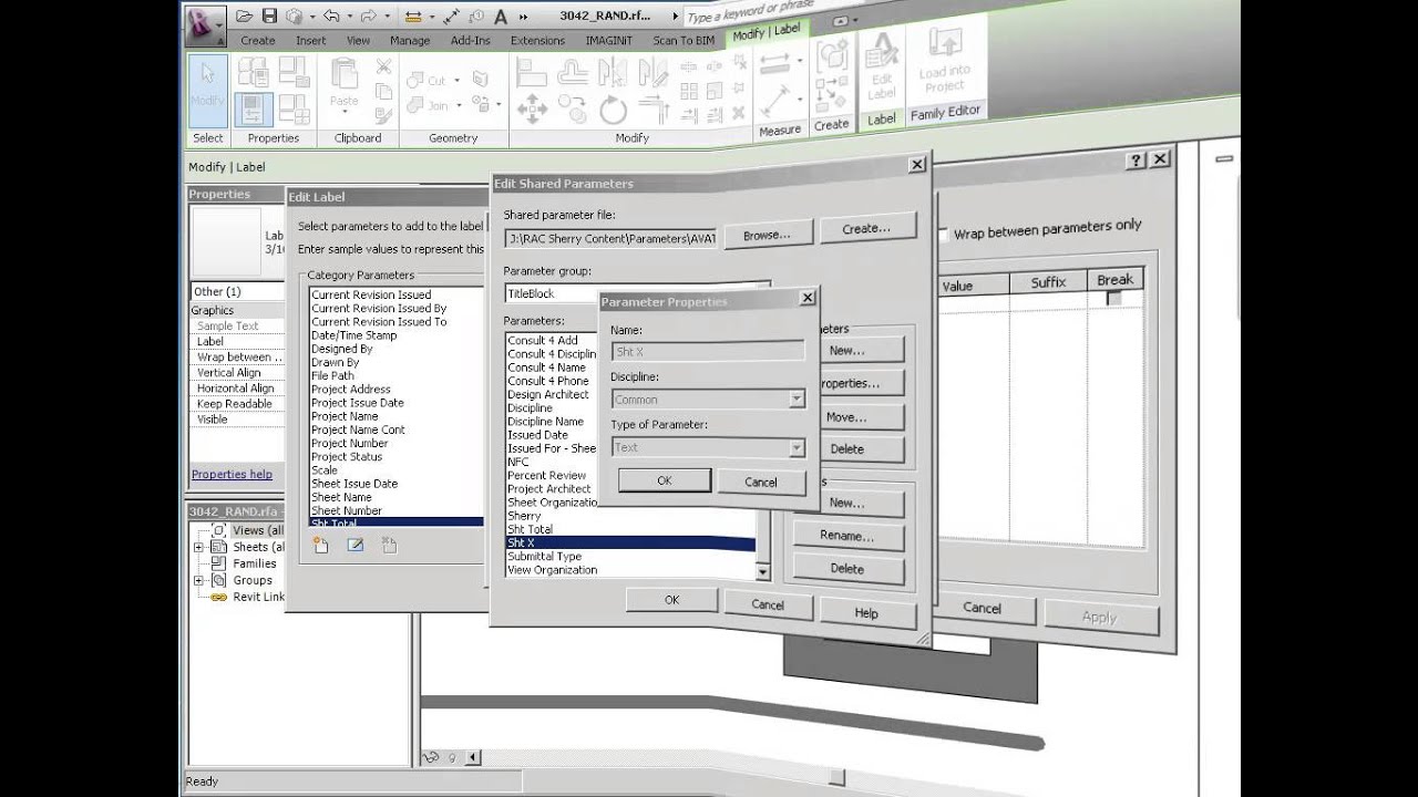 Revit: Shared Parameters in the Title Block