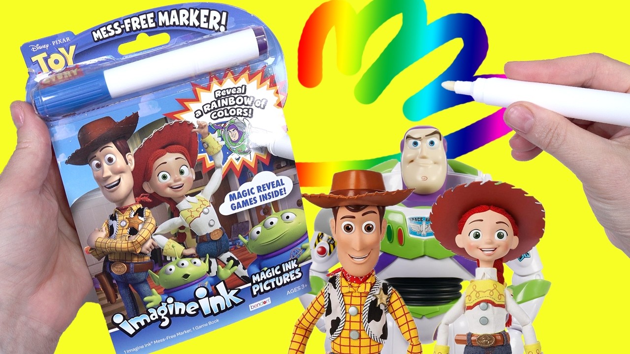 Toy Story Movie Imagine Ink Activity Coloring Book with Magic Marker and Dolls