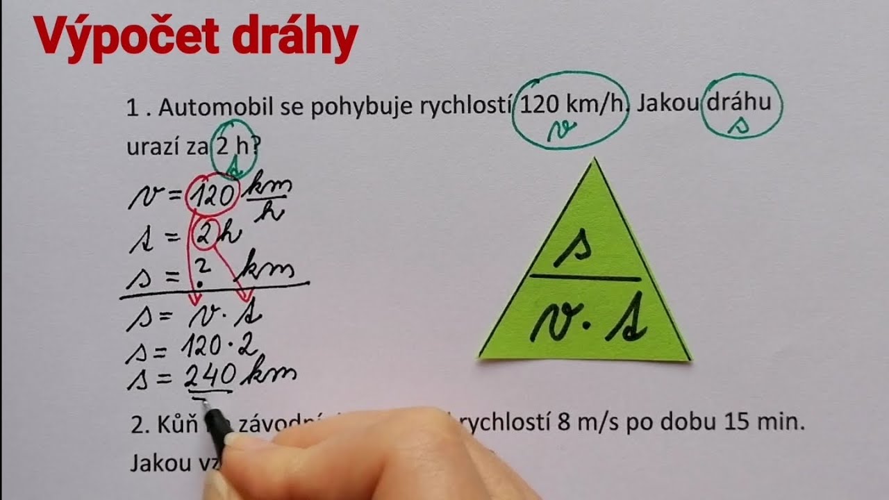 Výpočet dráhy, rychlost příklady