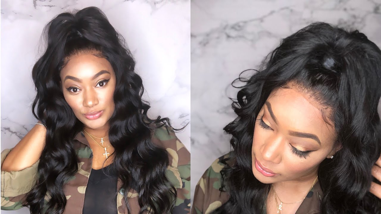 Half up, half down ponytail .... lace closure unit | how to style 3 different looks