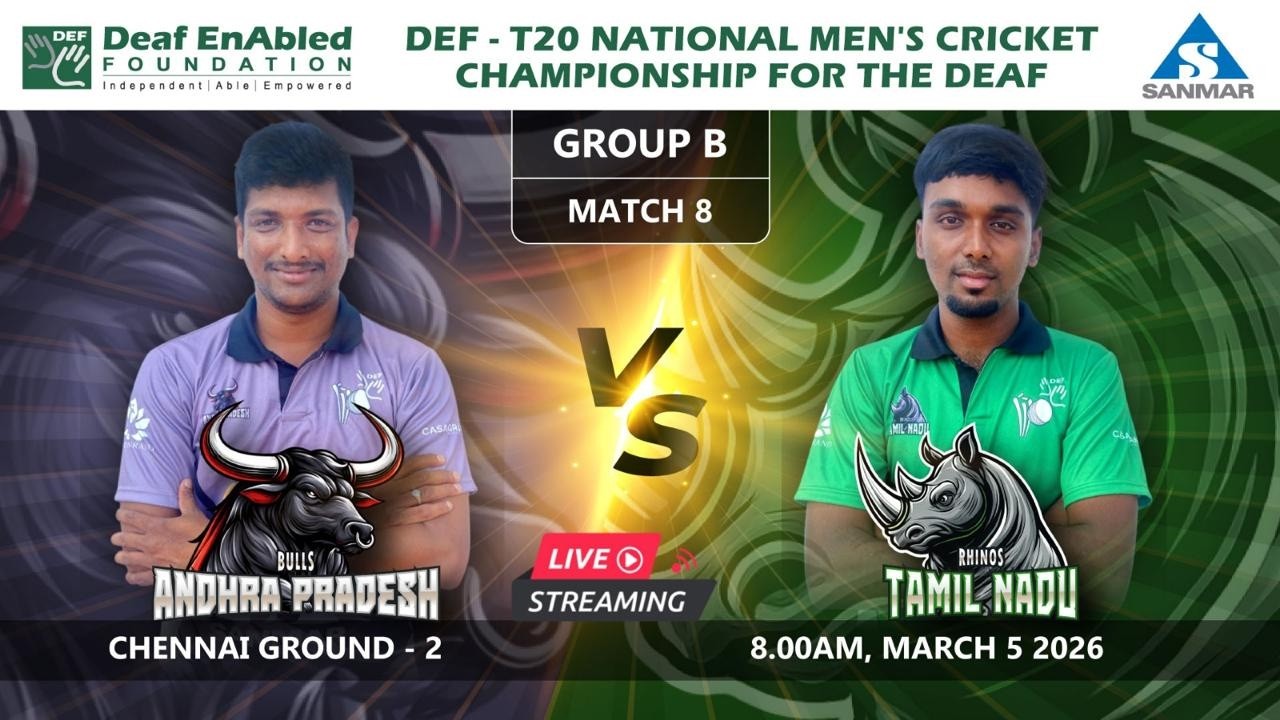 BULLS ANDHRA PRADESH VS RHINOS TAMILNADU | DEF-T20 NATIONAL MEN'S CRICKET CHAMPIONSHIP FOR DEAF 2026