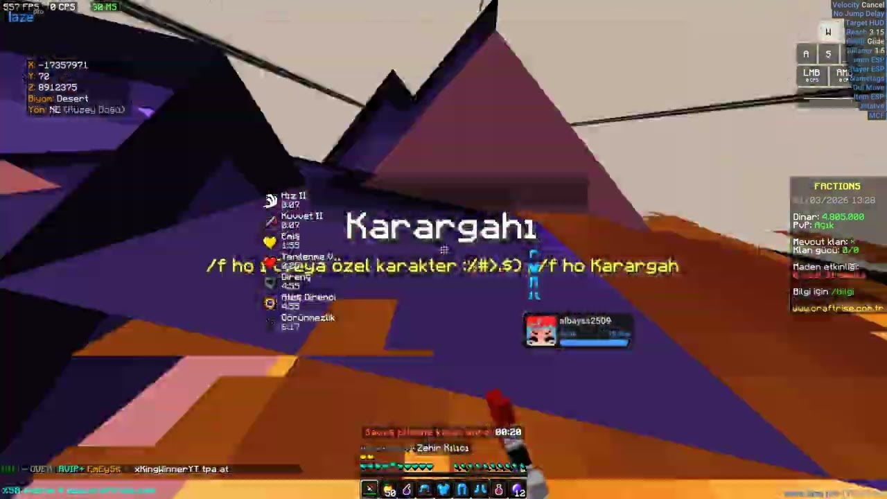 Craftrise Factions 3 günlük ComeBack #craftrise #minecraft #killmontage