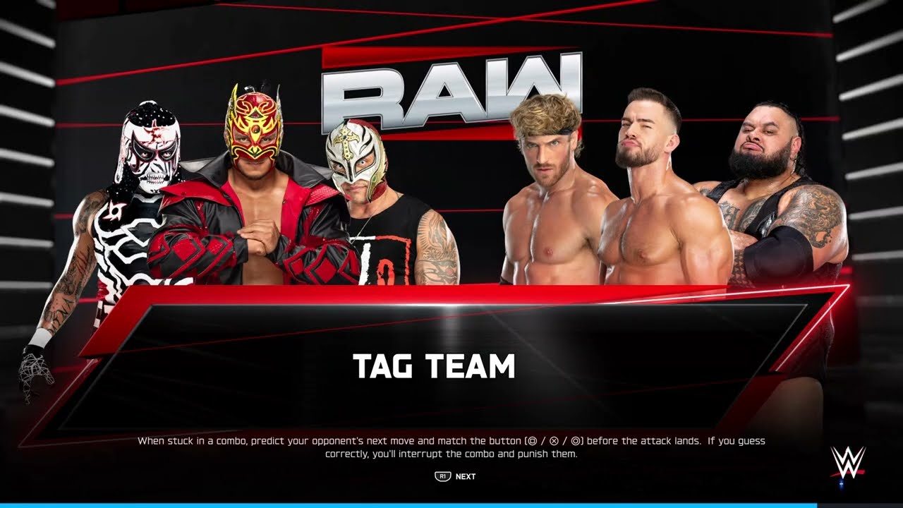 WWE 2K25 | Rey Mysterio, Penta, & Dragon Lee vs Austin Theory, Logan Paul, & Bronson Reed | RAW