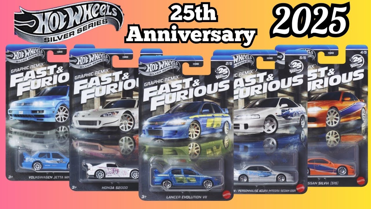 Hot Wheels 2025 Fast and Furious Graphic Remix Set | Hot Wheels Fast and Furious 25th Anniversary