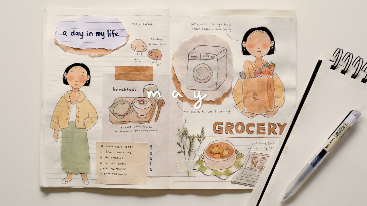 relax and art journal with me 。☕️