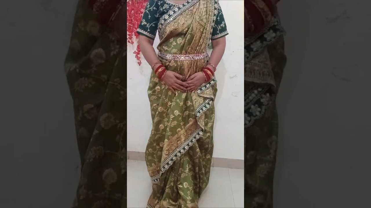 Waterfall saree drape for beginners 💞#sareedraping #shorts #viralshorts