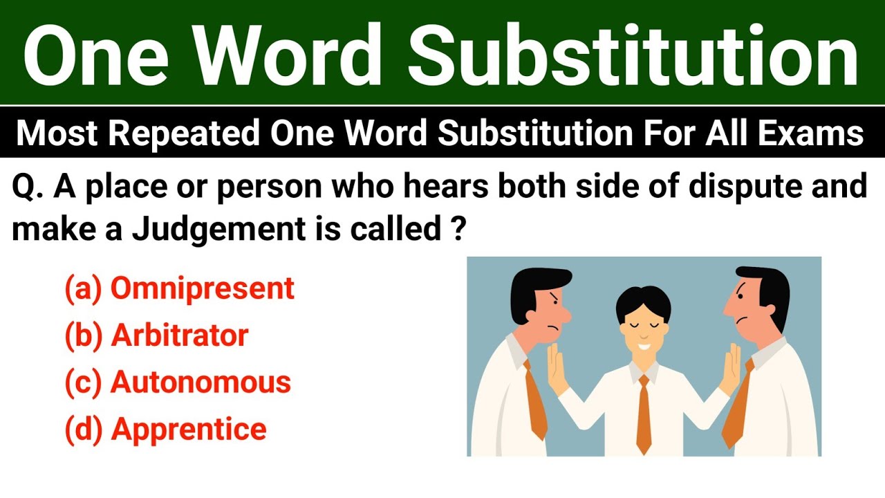 Most Repeat One Word Substitution | Important One Word Substitution For All Competitive Exams
