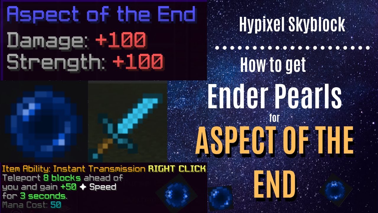 Hypixel Skyblock | How to get ENDER PEARLS for Aspect of the End (OP Sword) | Start Your Collection