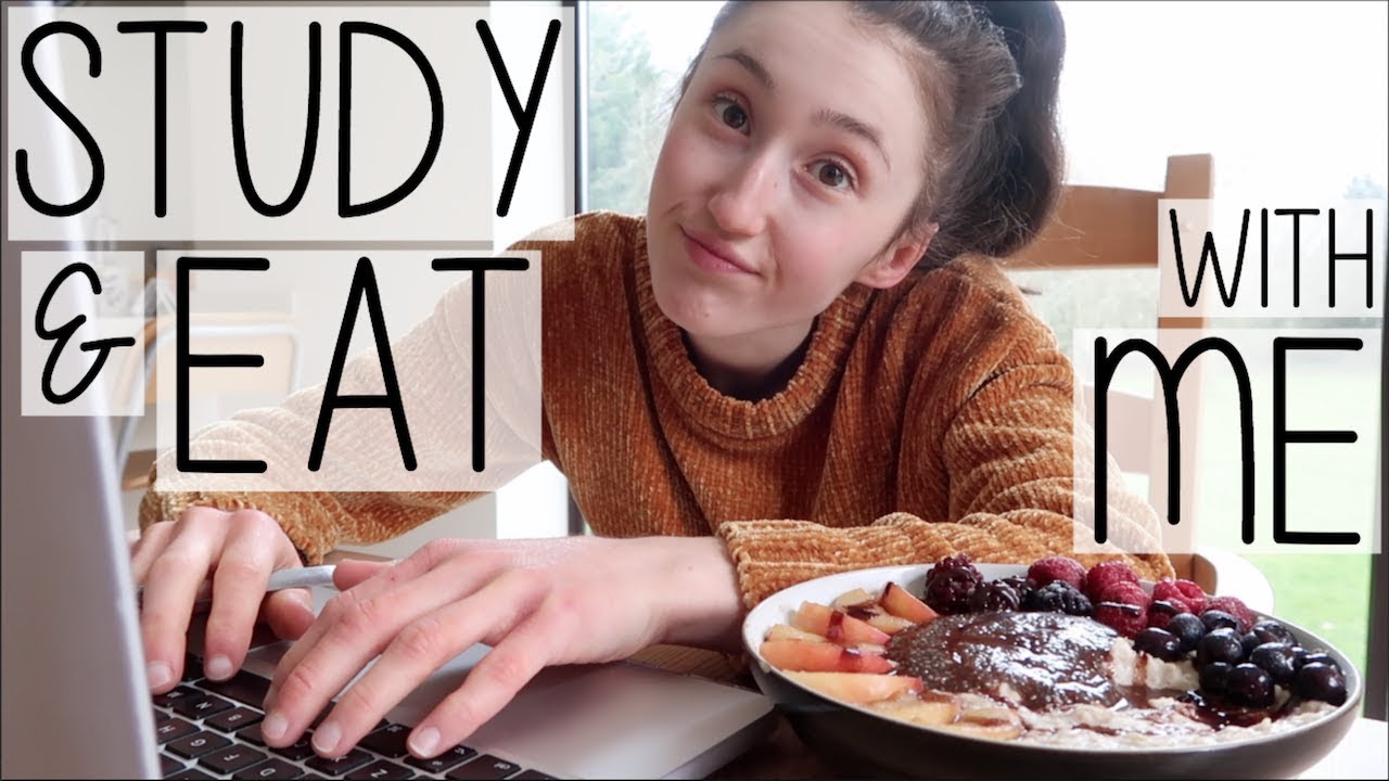(AD) WHAT I EAT IN A DAY STUDY WITH ME | VEGAN + HEALTHY FULL DAY OF FOOD WHEN STUDYING
